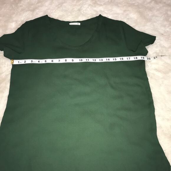 Soprano scoop neck dark green caree blouse size small - Picture 4 of 6